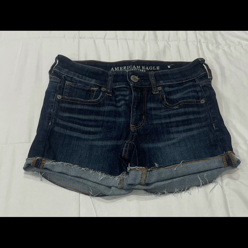 American Eagle Next Level Stretch Mid Rise Denim “midi shorts”